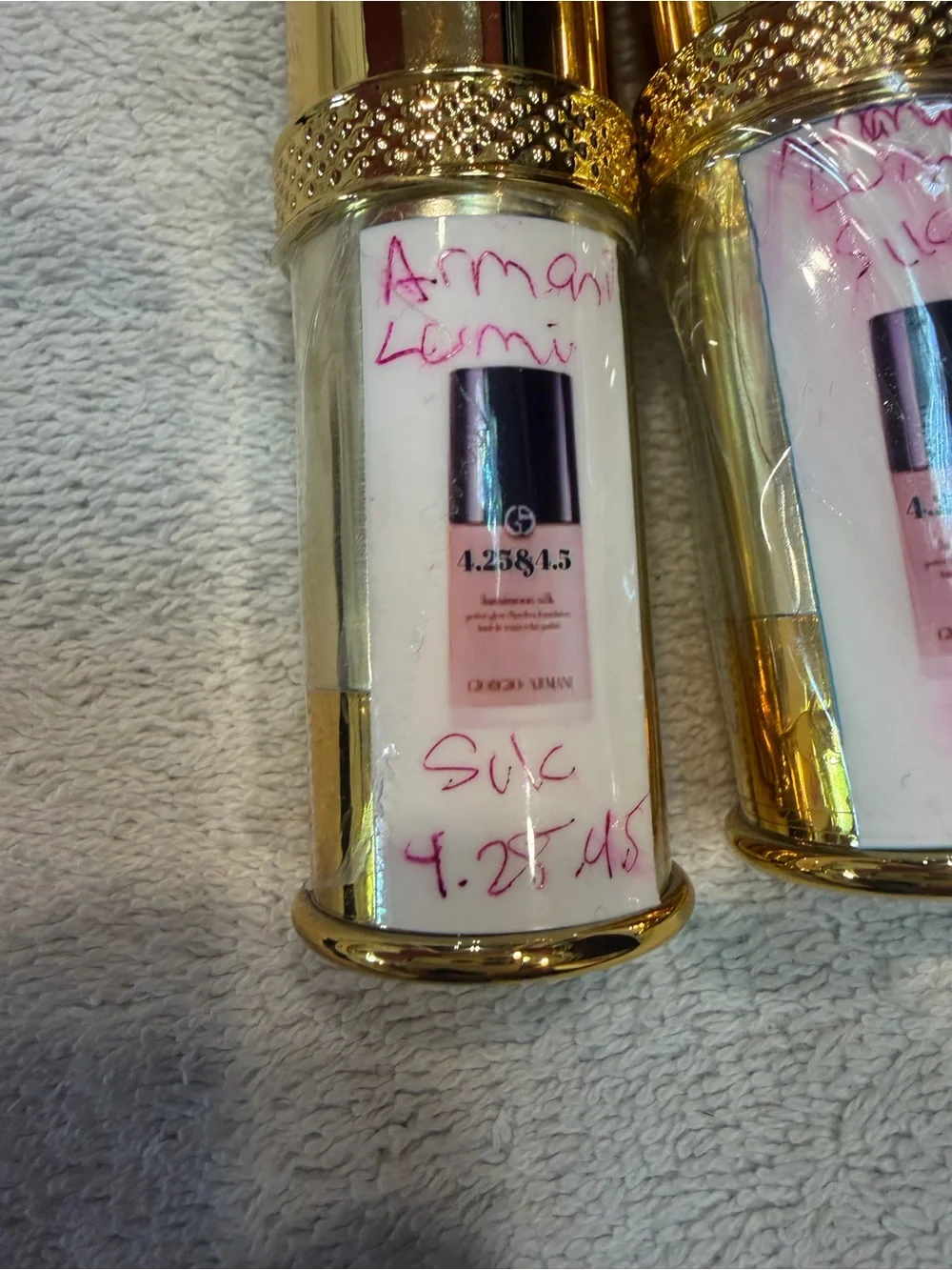 Giorgio Armani Luminous Silk Foundation in 2-10 ML bottles Shades 4.25&4.5